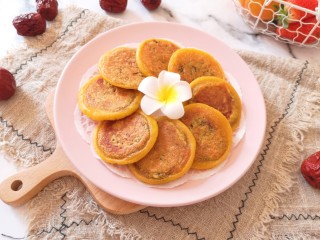 15、南瓜糯米饼,好漂亮的南瓜糯米饼。