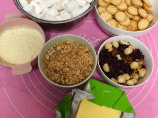 6、雪花酥,所有食材大合影