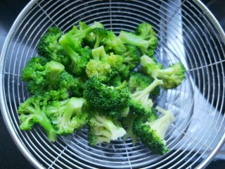 8、西兰花虾饼,西兰花焯水，沥干水分