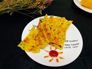 20、百变鸡蛋+火腿肠虾皮鸡蛋饼,成品图