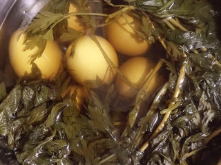 13、艾草煮蛋,煮十分钟