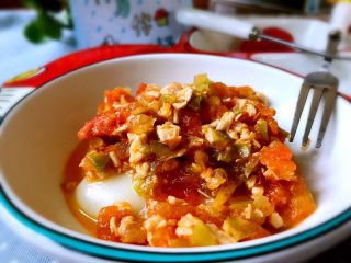 19、辅食~土豆泥新吃法,比KFC好吃100倍!,煮好后淋在土豆泥上即可