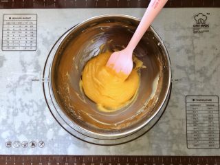 7、圣诞咖啡奶油蛋糕,7、继续翻拌均匀。