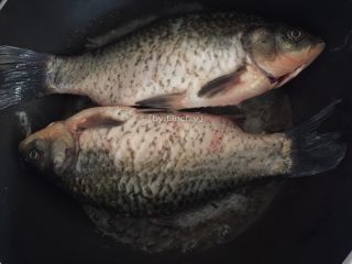 5、鲫鱼豆腐汤,放入清洗好的鲫鱼