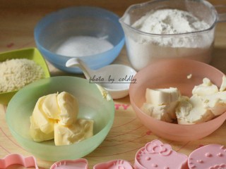 1、kitty奶酪饼干,材料如图