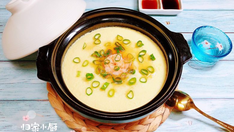 补钙鲜嫩虾糕豆浆水蛋版