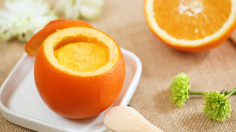 8m香橙蒸蛋宝宝辅食