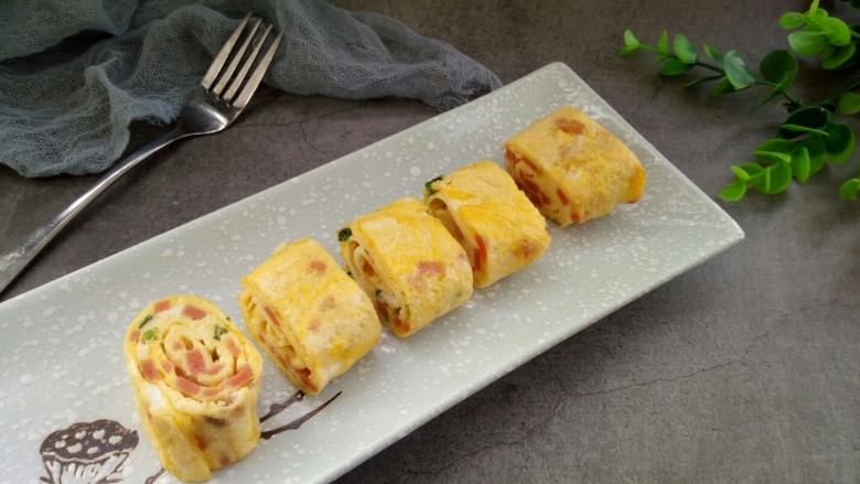 辅食计划火腿葱花厚蛋烧