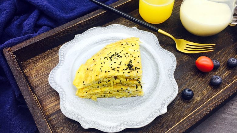 快手早餐鲜虾皮鸡蛋饼