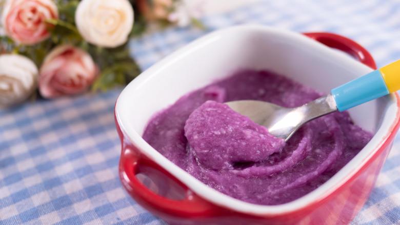 宝宝辅食8m混合泥紫薯芋头泥