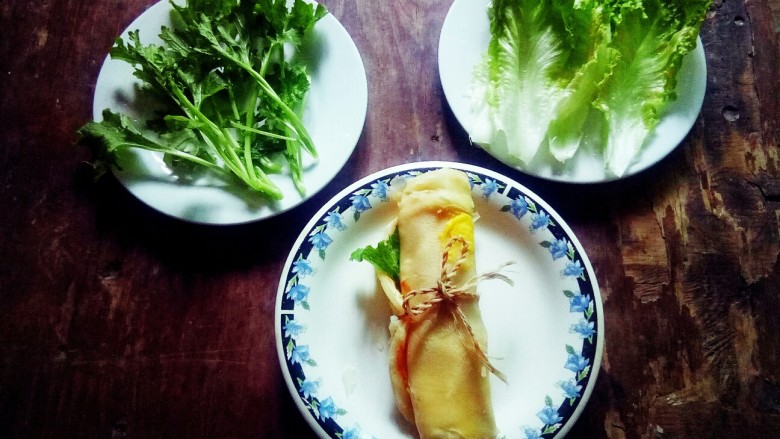 千花万蕊待食来香菜鸡蛋灌饼