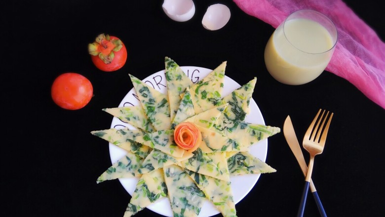 快手早餐菠菜鸡蛋饼