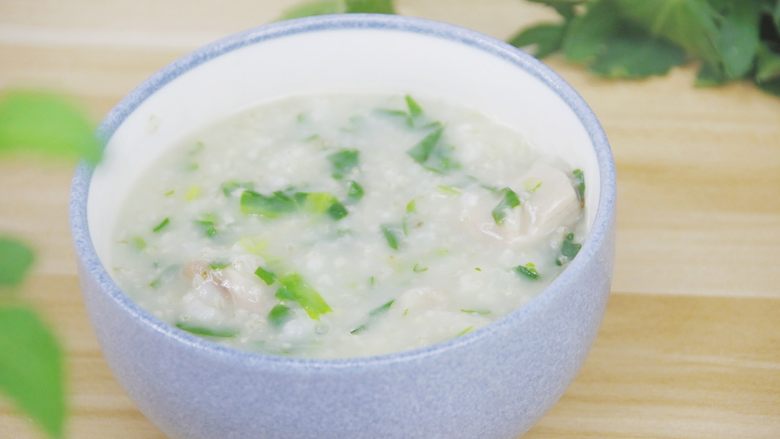 排骨油麦菜粥宝宝辅食补铁又开胃