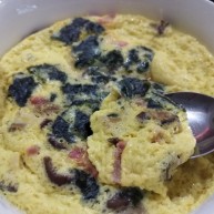 香肠、香菇、海苔蒸蛋