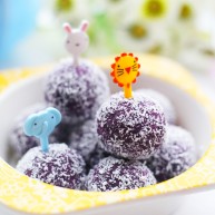 奶香芒果夹心紫薯球