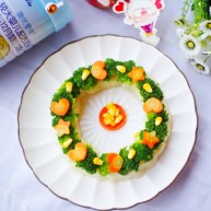 西兰花土豆泥版的圣诞花环