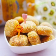 烤箱低油版奶香烤南瓜芝麻饼