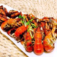 孜然粒炒蝼蛄虾