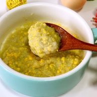 宝宝辅食之小白菜蛋黄米糊