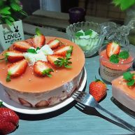 草莓慕斯抹茶蛋糕8寸