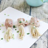 里脊肉金针菇卷
