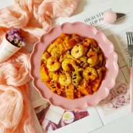 番茄虾仁卡通意面