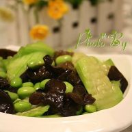 毛豆炒丝瓜木耳