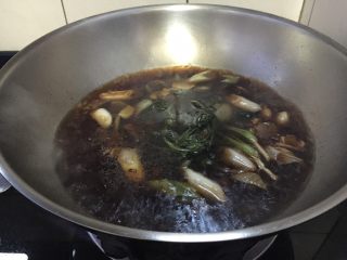 10、卤水鸡块,倒入步骤图11中备用的汤水(约1斤半)。