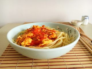 14、孩子爱吃的西红柿鸡蛋打卤面,成品图。