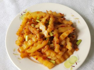 18、孜然土豆,起锅装盘