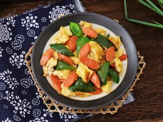 16、青椒火腿肠炒鸡蛋,成品图