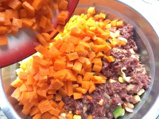 9、沙茶牛肉饭,加入胡萝卜丁