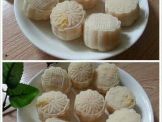 12、冰皮绿豆仁月,因为冰皮直接可以吃的不用烤的、做好直接放入冰箱藏着会效果更好!