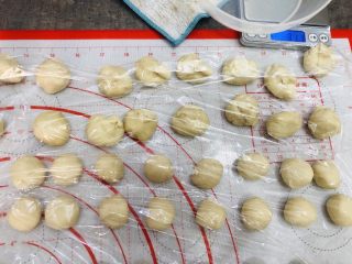 10、酥到掉渣的豆沙蛋黄酥，你要来一个吗？,油皮油酥平均分成16份，上面油皮下面油酥。