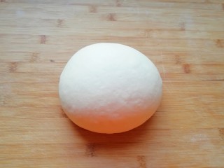 13、韭菜素馅包子,取出揉光排气。