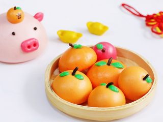 19、吉祥如意小猪馒头,成品图。