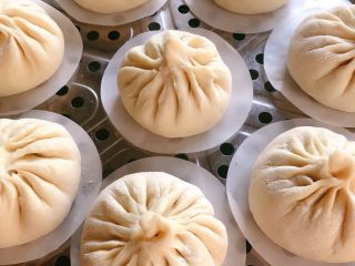 23、鲜肉包子,都包好了，蒸锅放水蒸屉垫油纸或屉布，盖盖醒发到包子明显变大，大火烧开转中火20分钟，关火闷5分钟