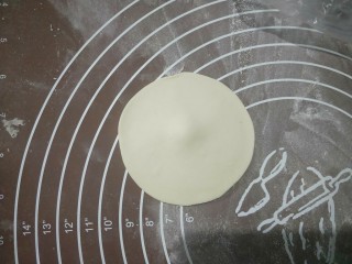 16、肉沫粉丝包,每个面团再揉20下左右。然后擀成包子皮。