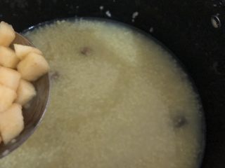 14、苹果小米粥,加入到锅里，煮十分钟出锅