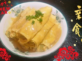 23、鸡汁荠菜百叶包✨,撒上一点葱花做点缀，上菜绝对吸引眼球。