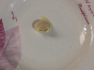 7、鸡肉香菇小混沌宝宝版12M+,将两角卷在一起就可以了