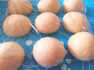 13、蜂蜜大麻花,分成大小同等的九个面挤子，盖上保鲜膜醒20分钟