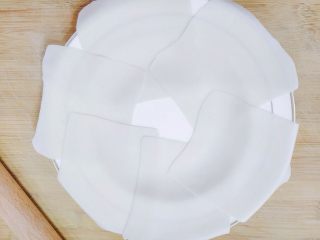 3、嫩脆香蕉派,很容易擀,薄的都可以看到盘子底下了,然后放冰箱冷藏15-20分钟。