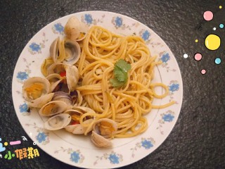 16、蛤蜊意面,完成。好吃的没话说啦????