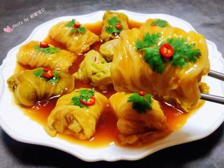 14、#冬日暖心菜#白菜包肉,白菜蒸着吃营养丰富还方便快捷