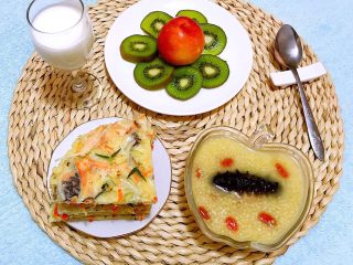 7、海参枸杞小米粥,早晨和夜宵的优选美味