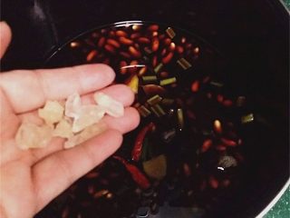 4、黄豆煲鸭翅,放入适量清水和冰糖