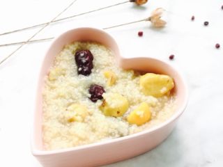 5、小米栗子粥,第二天早上起来就可以吃上暖暖的小米栗子粥