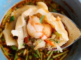 14、酸汤水饺,大颗大颗的虾仁????