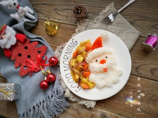 14、圣诞咖喱鸡饭,上桌。